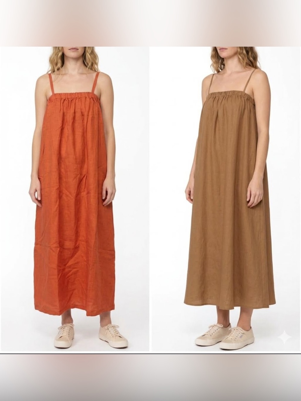 Filosofia Linen-Blend Maxi Dress with Spaghetti Straps